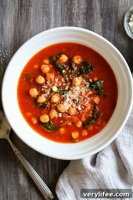 Chickpea Tomato Soup with Rosemary