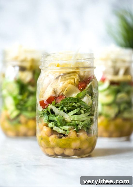 Brussels Sprouts and Chickpea Salad in a Jar