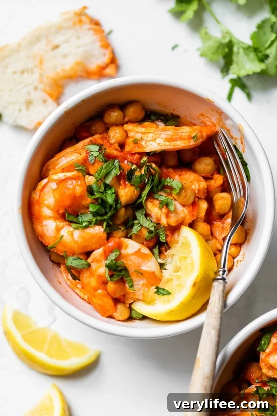 Harissa Shrimp and Chickpeas