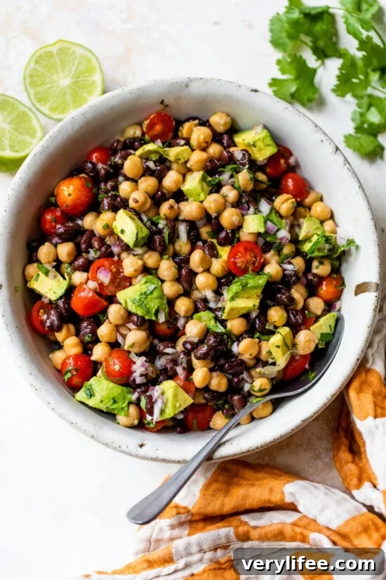 Chickpea Black Bean Salad