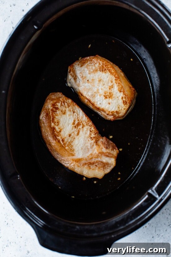 Crock Pot Pork Roast with Garlic and Herbs 6 Transfer pork to slow cooker.