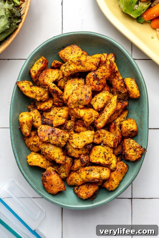 Air fryer chicken bites—bite-sized, quick, and versatile.