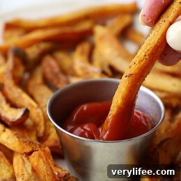 Crispy Air Fryer BBQ Chicken Tenders 6 sweet potato fries with ketchup