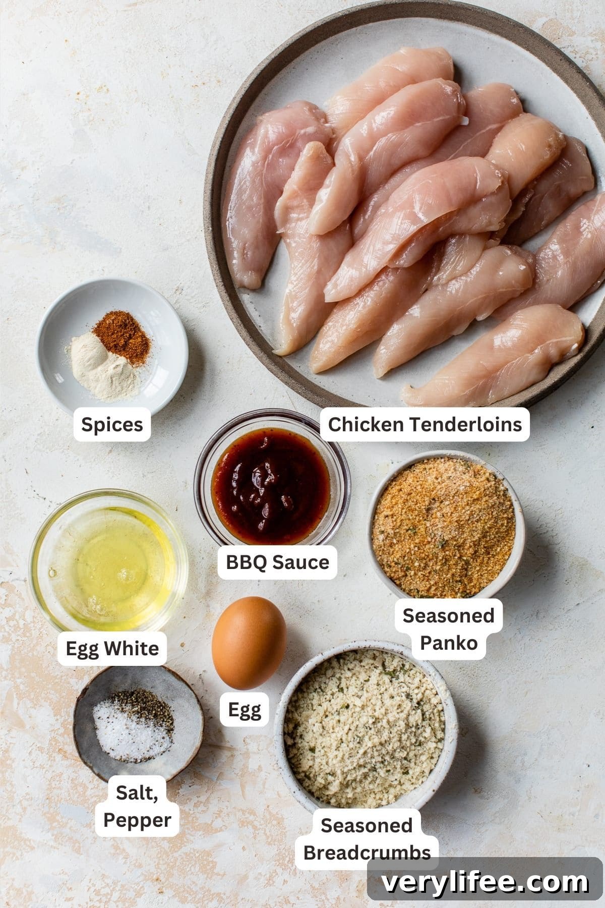 Ingredients for BBQ Chicken Tenders Ingredients for BBQ Chicken Tenders in Air Fryer.