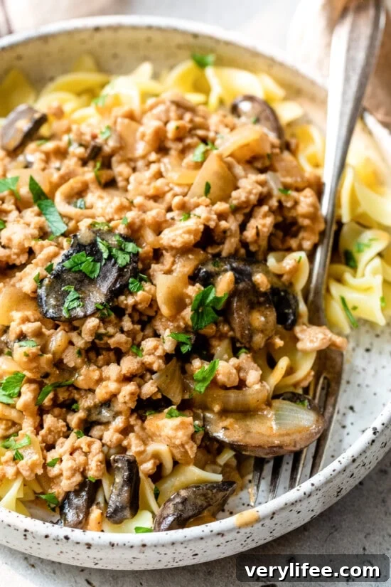 Chicken, Mushrooms, Noodles