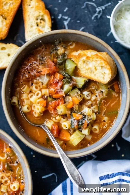 Minestrone Soup with crusty bread