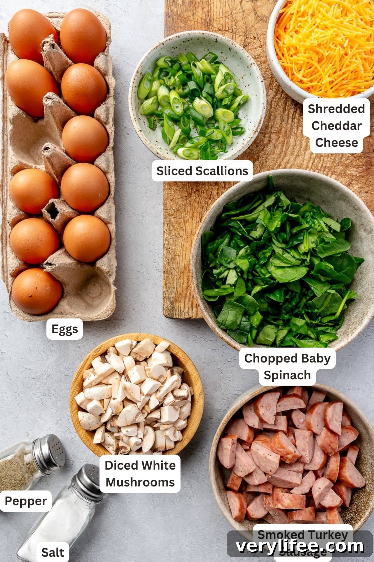 Smoked Turkey Sausage Breakfast Skillet with Eggs and Potatoes 5 Ingredients for Smoked Turkey Sausage Breakfast Skillet.