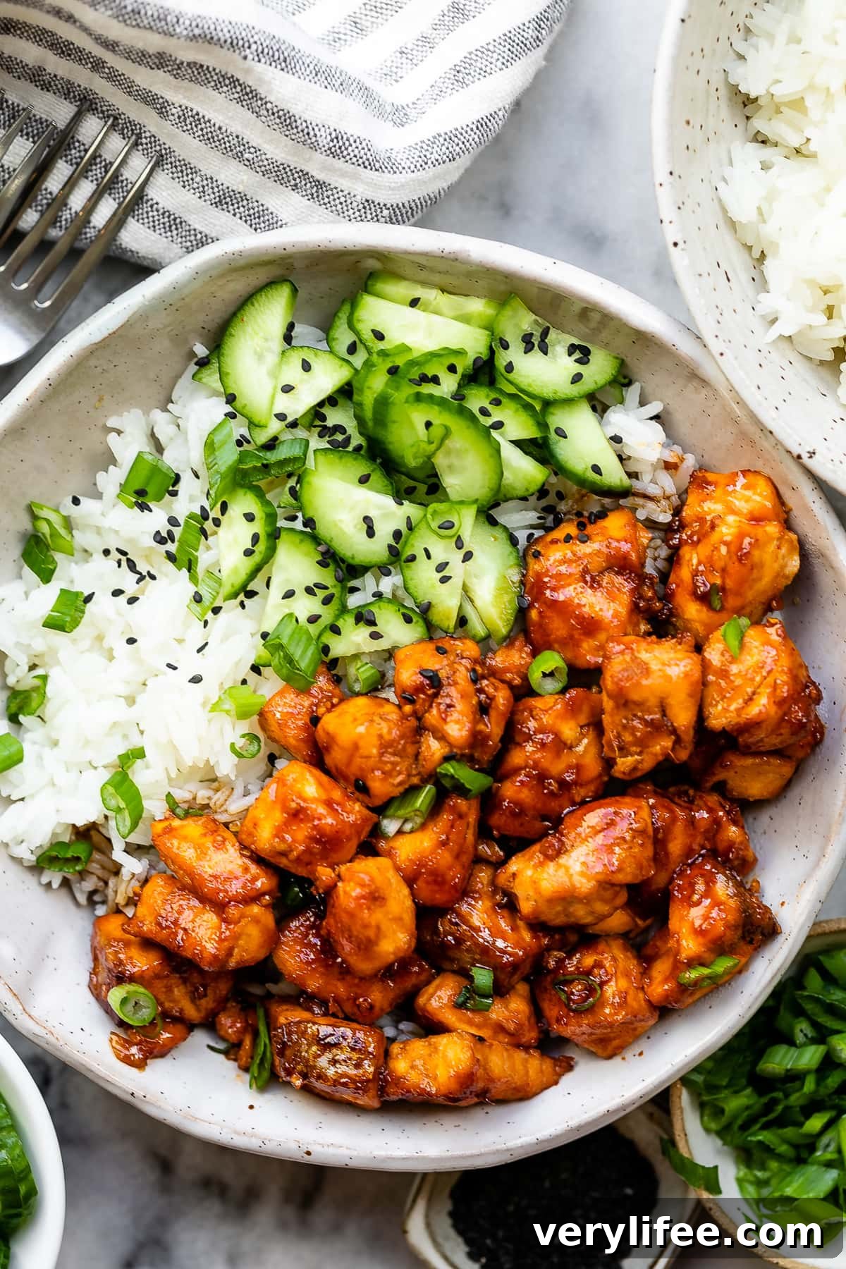 Air Fryer Gochujang Salmon Rice Bowl