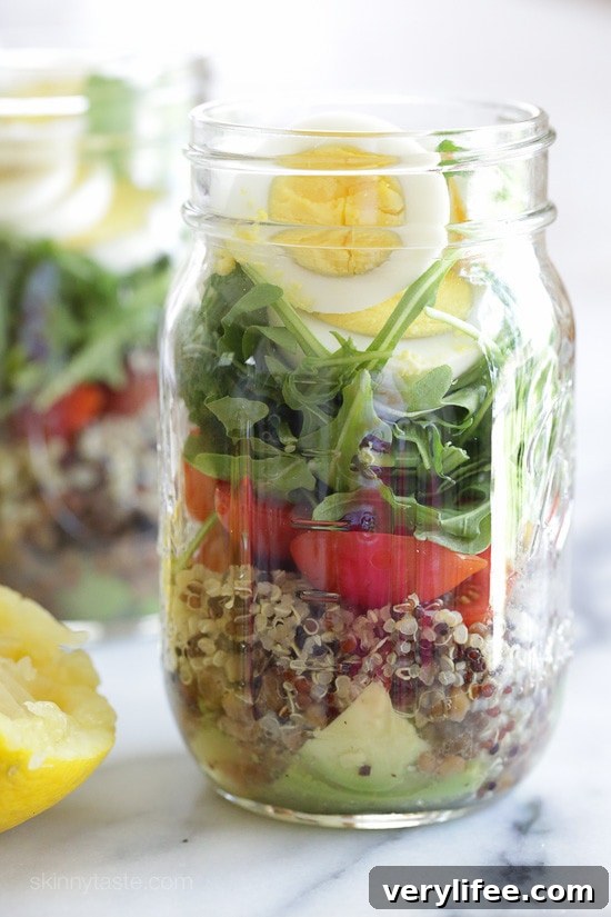Egg and Quinoa Salad Jars