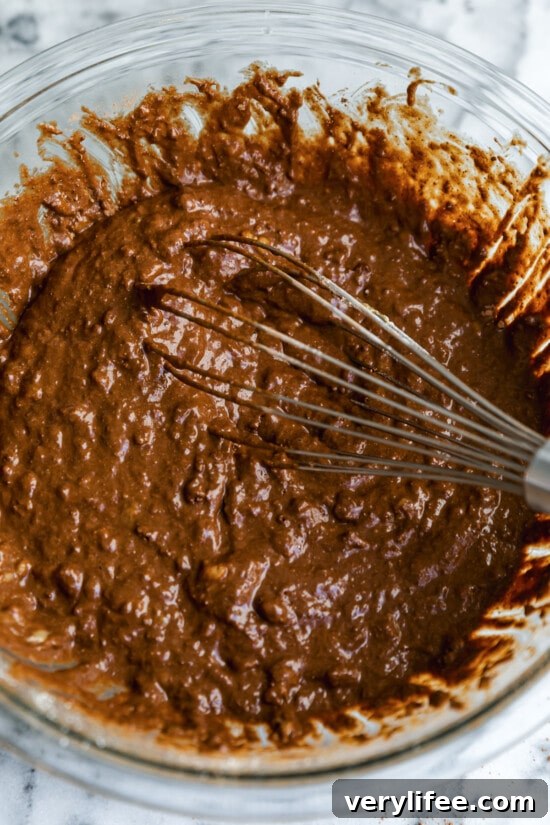 Chocolate Banana Bread with Oat Flour 5 chocolate banana bread batter