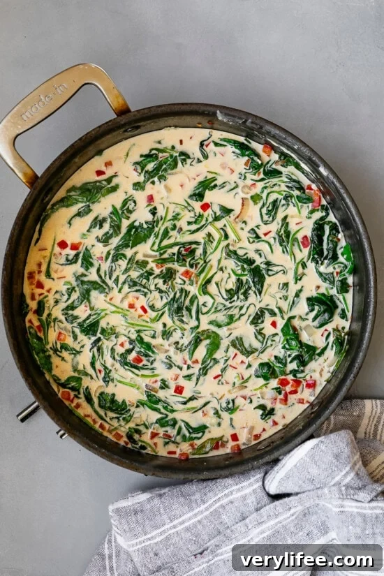 make the spinach cream sauce