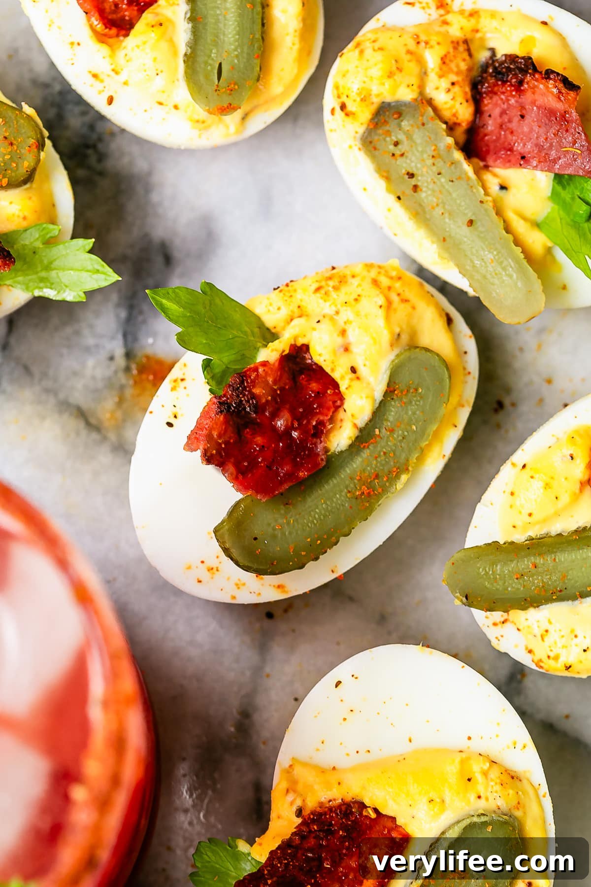 Bloody Mary Deviled Eggs