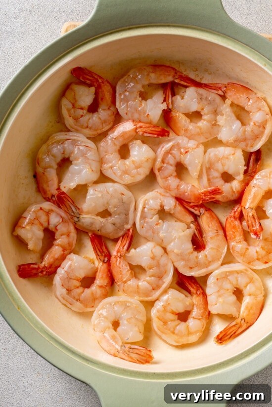 Shrimp in a frying pan