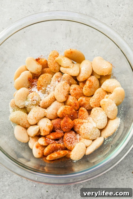 seasoned canned butter beans in a bowl