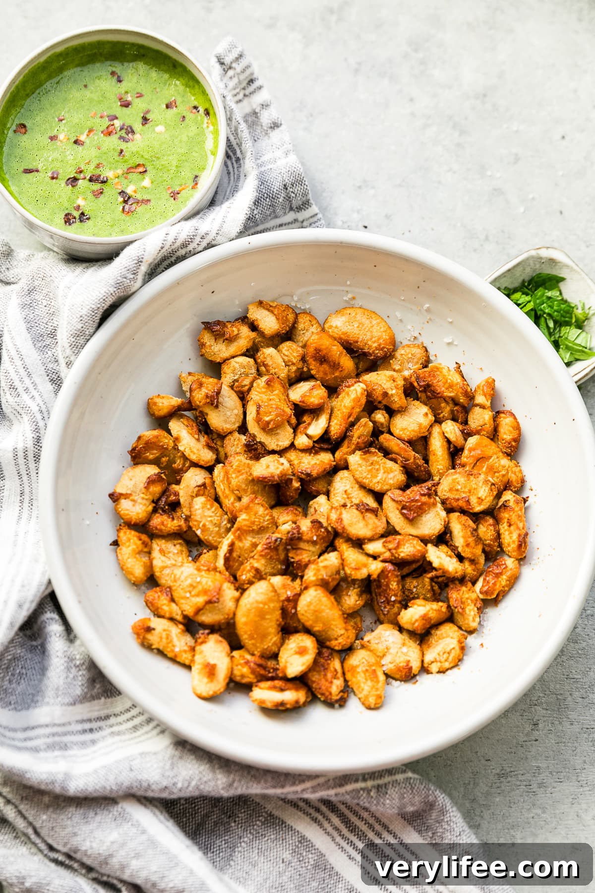 Crispy Butter Beans with Green Sauce