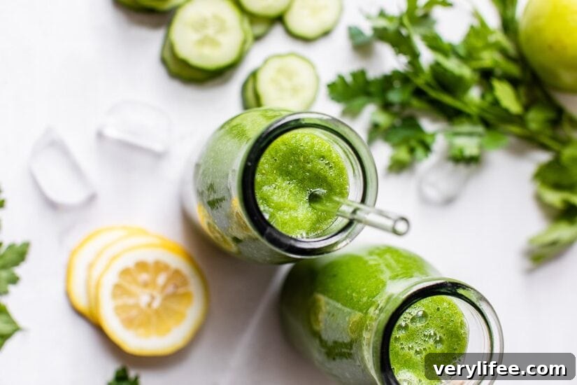 5 Powerful Blenders for Smoothies in 2024 9 This healthy, Green Apple Lemon Cucumber and Ginger Smoothie is a great source of many vitamins and minerals, especially vitamin C and a great way to boost your immune system.