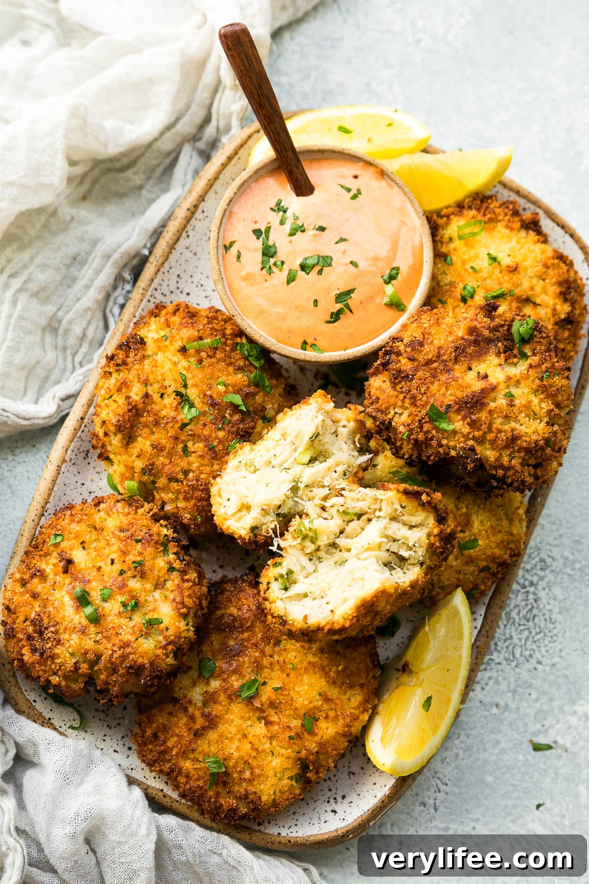 Crispy Fish Cakes Recipe with Lemon-Dill Sauce 2 Fish Cakes with Roasted Pepper Sauce