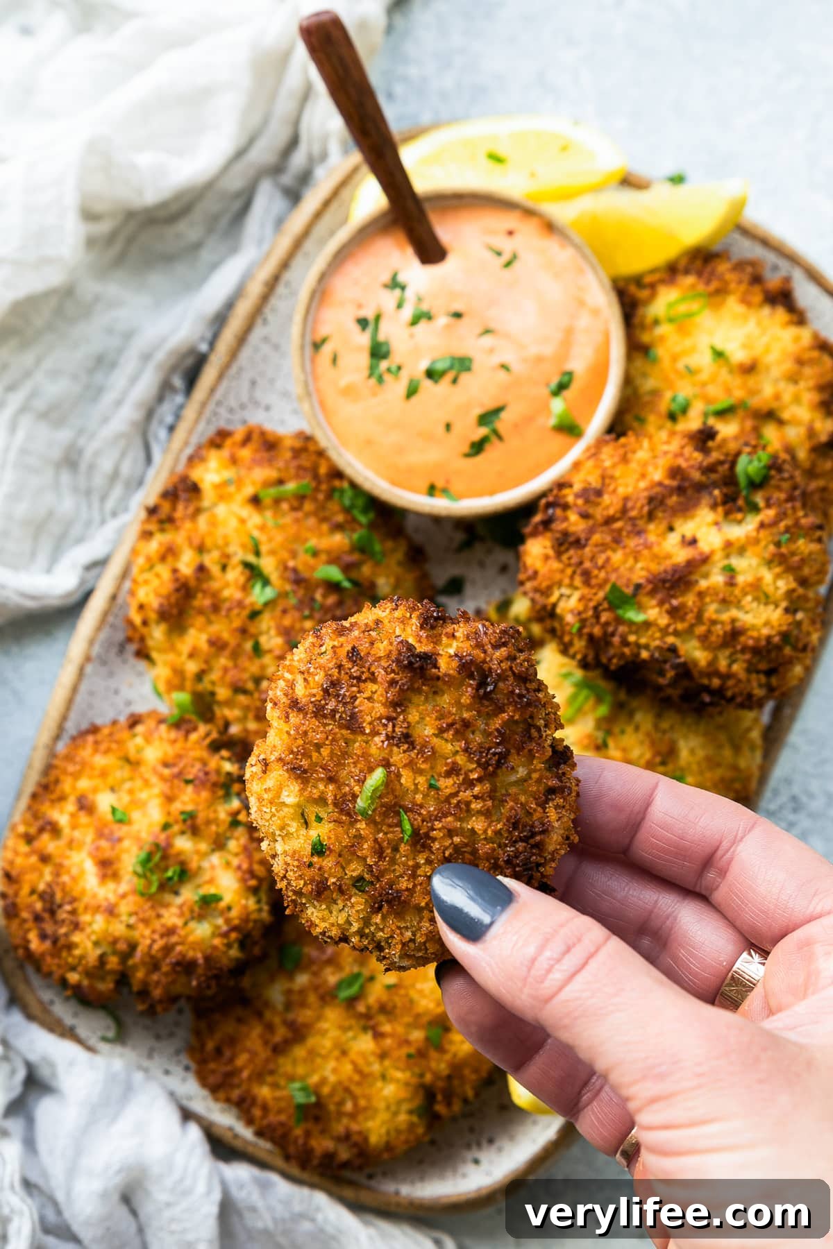 Crispy Fish Cakes Recipe with Lemon-Dill Sauce 3 Fish Cakes with Roasted Pepper Sauce