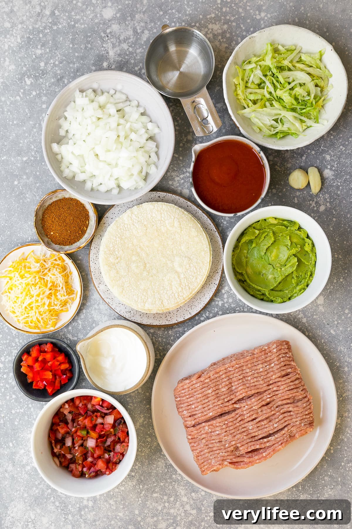 Savory Ground Turkey Tacos with Avocado Crema 4 ground turkey and taco fixins