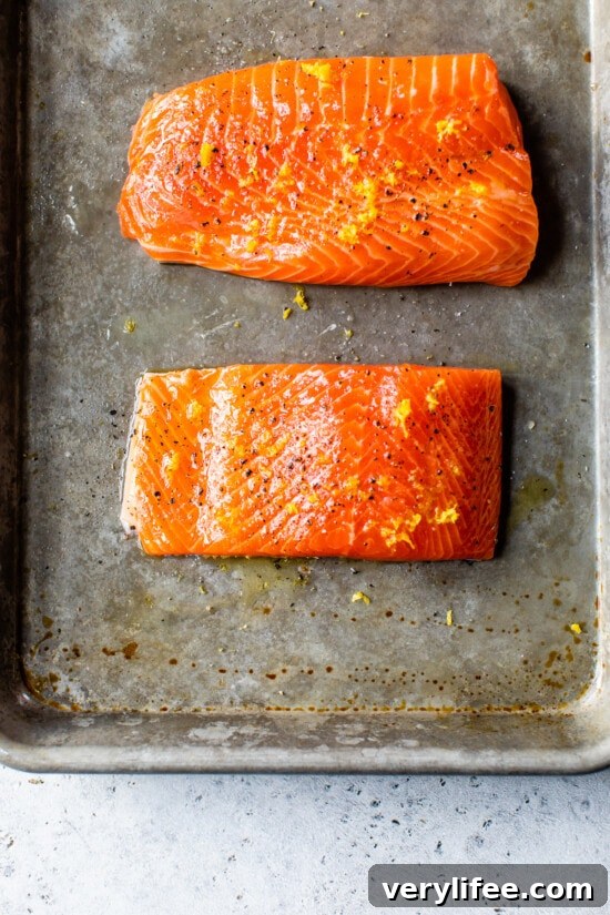 place Steelhead Trout on a sheet pan