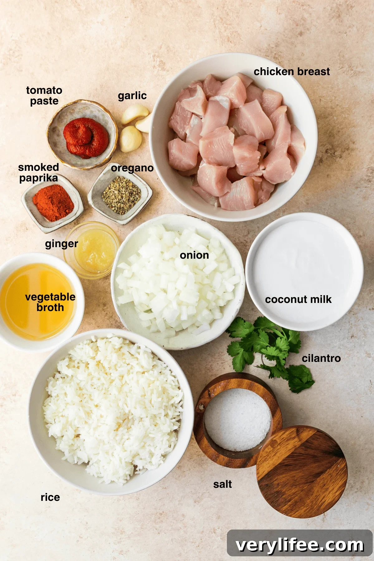 Coconut Chicken Rice Bowl Ingredients