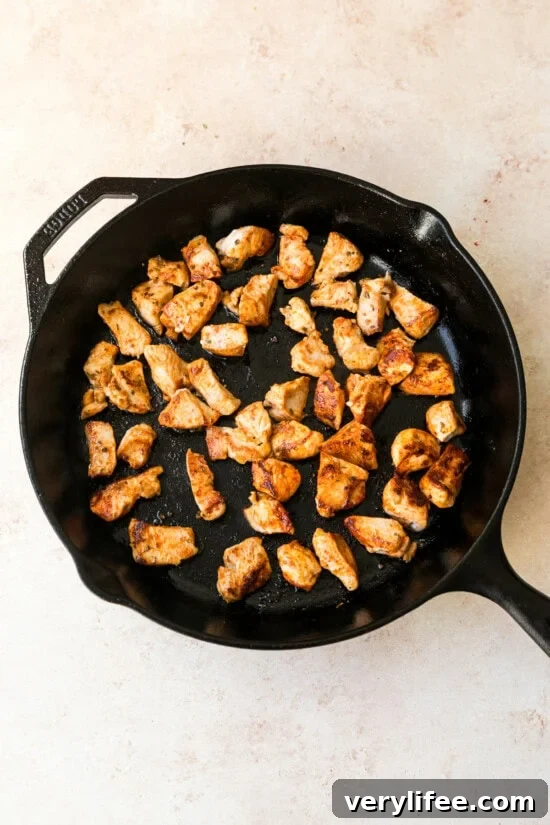 saute chicken in a hot skillet