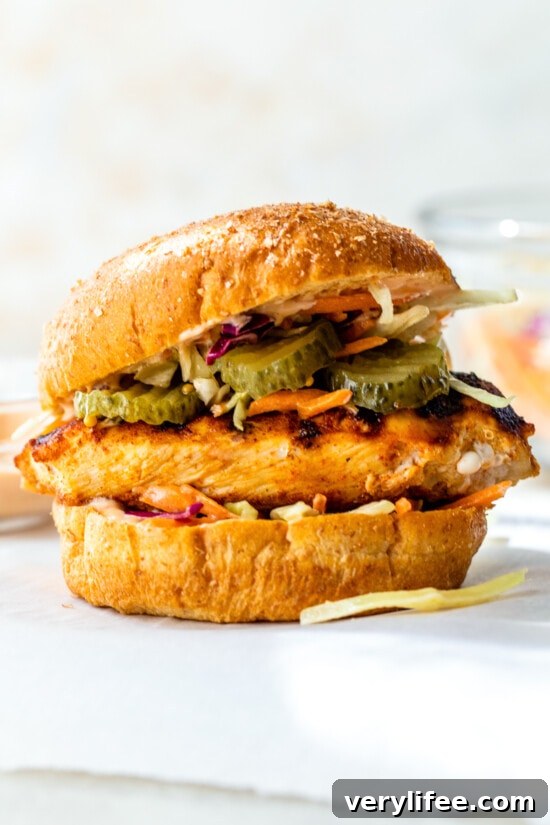 Grilled Chicken Sandwich with pickles