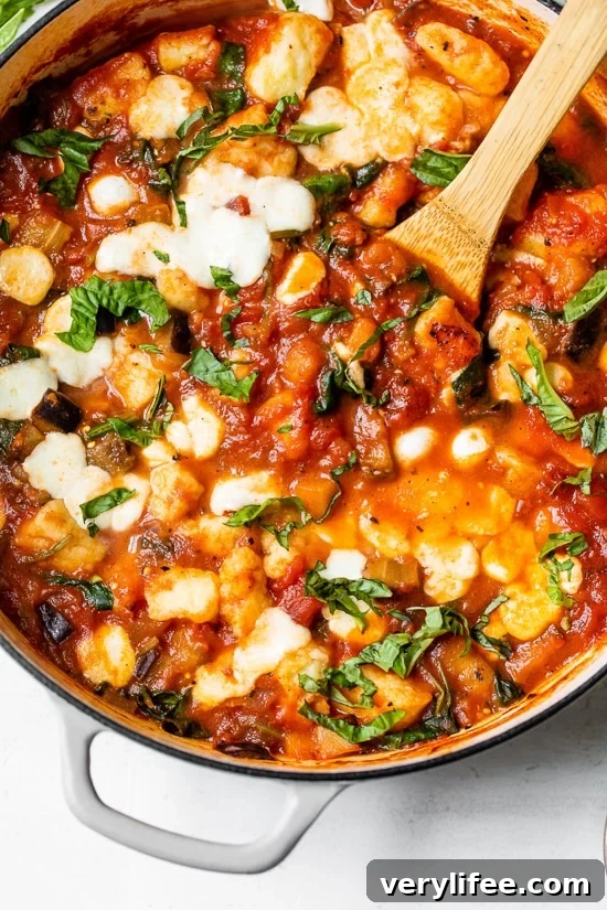 Cheesy Eggplant Gnocchi Caprese