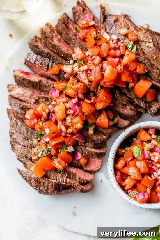 Grilled Steak With Tomatoes, Red Onion and Balsamic