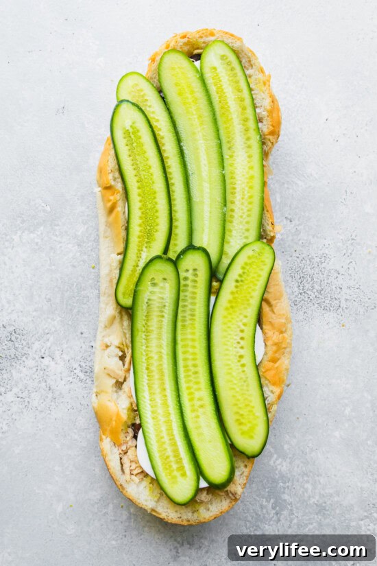 Pan Bagnat: Nicoise Tuna Sandwich 8 add cucumbers