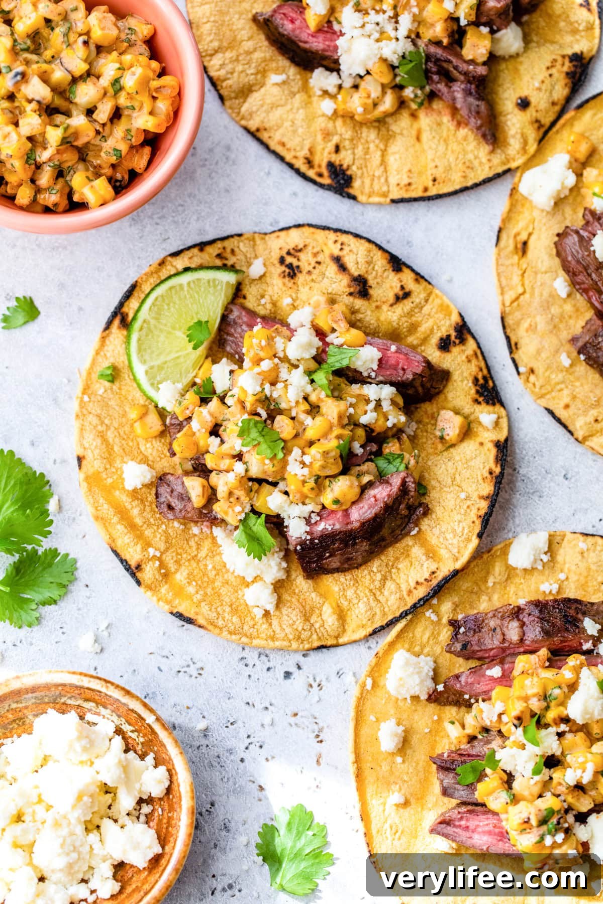 Grilled Skirt Steak and Elote Tacos