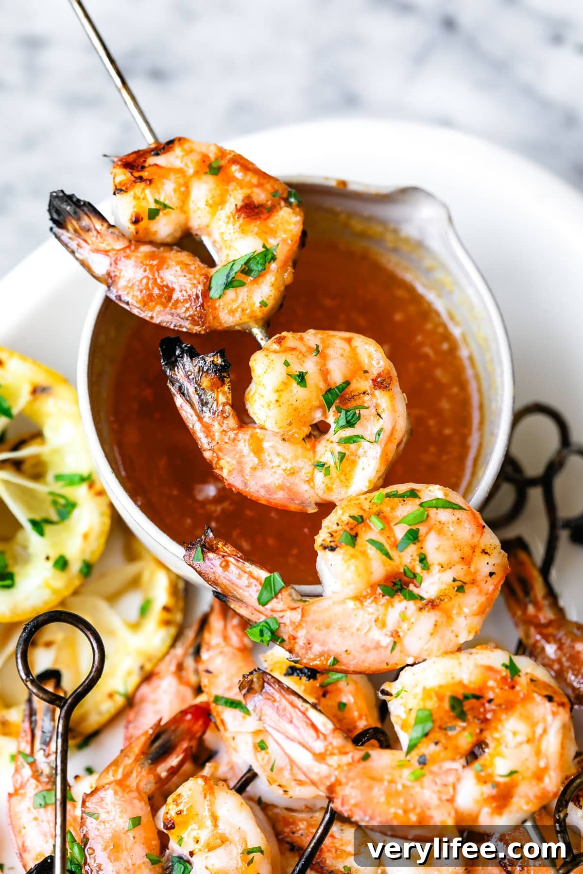Garlic Butter Grilled Shrimp Recipe 11 Grilled Shrimp on skewers