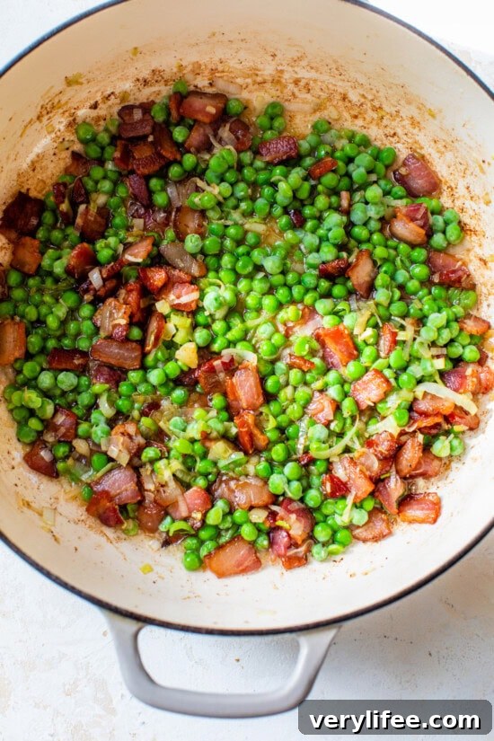Add the peas
