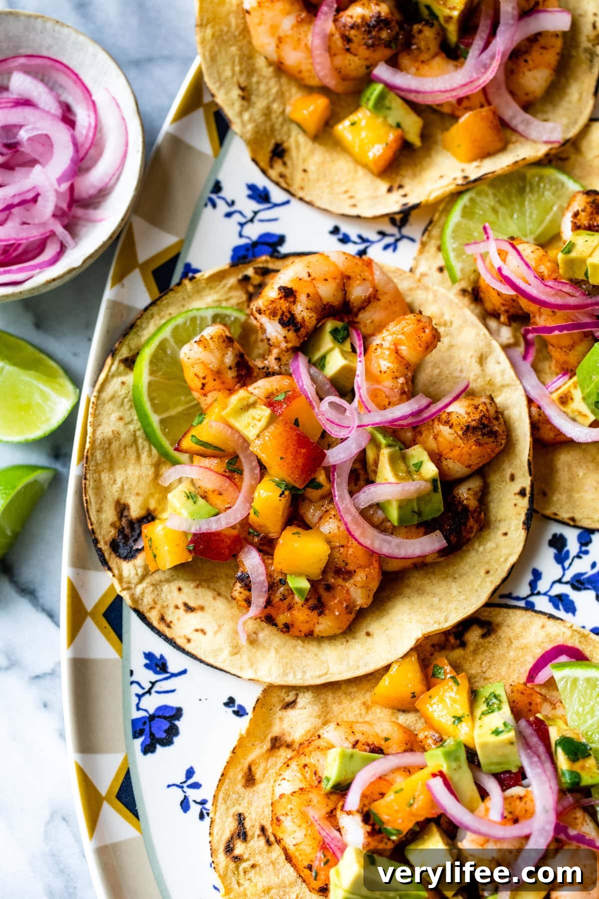 Grilled Shrimp Tacos with Fresh Peach Salsa Recipe 2 Grilled Shrimp Tacos with Peach Salsa