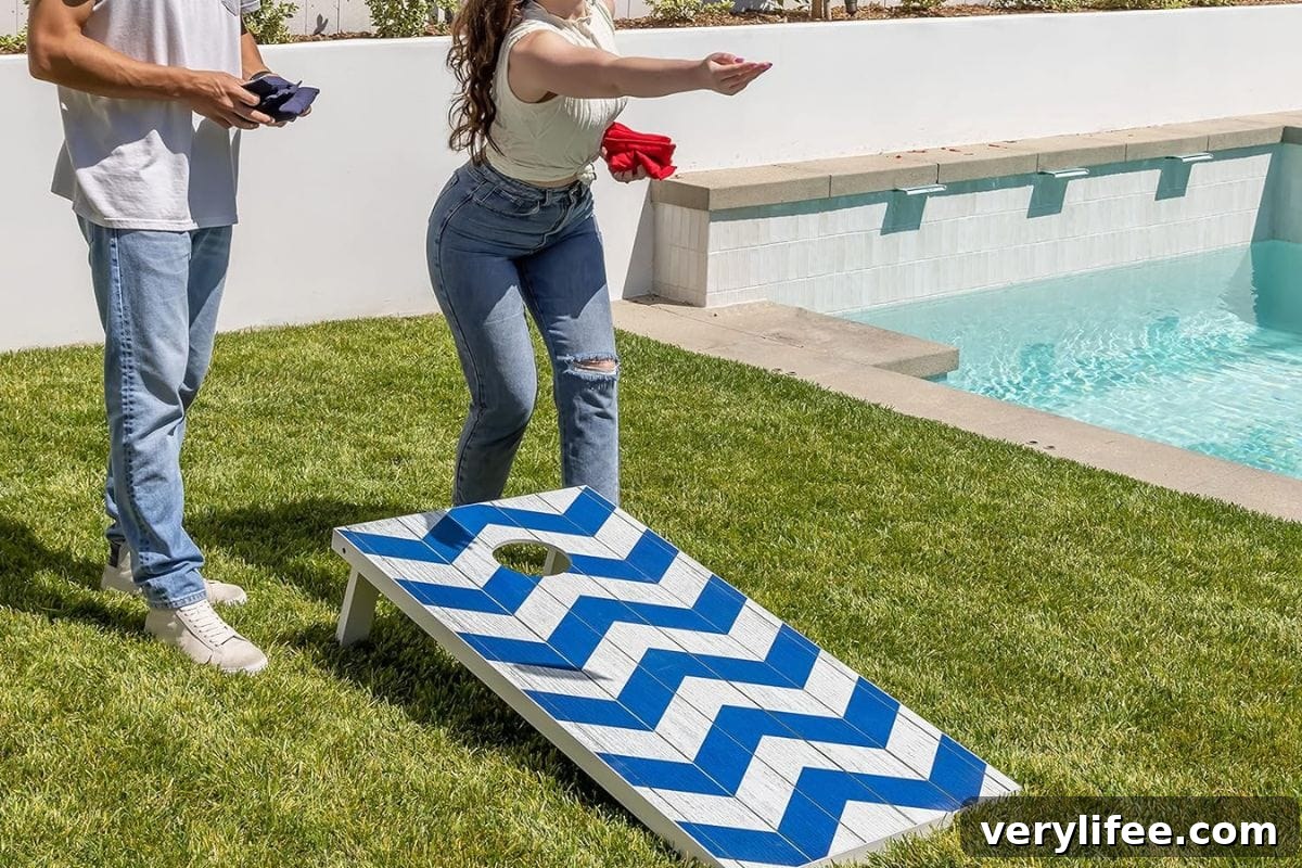 16 Outdoor Entertaining Essentials I Use Every Summer 12 cornhole set