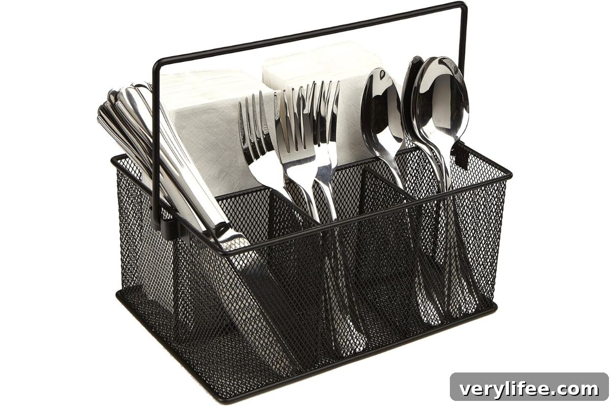 16 Outdoor Entertaining Essentials I Use Every Summer 4 utensil caddy