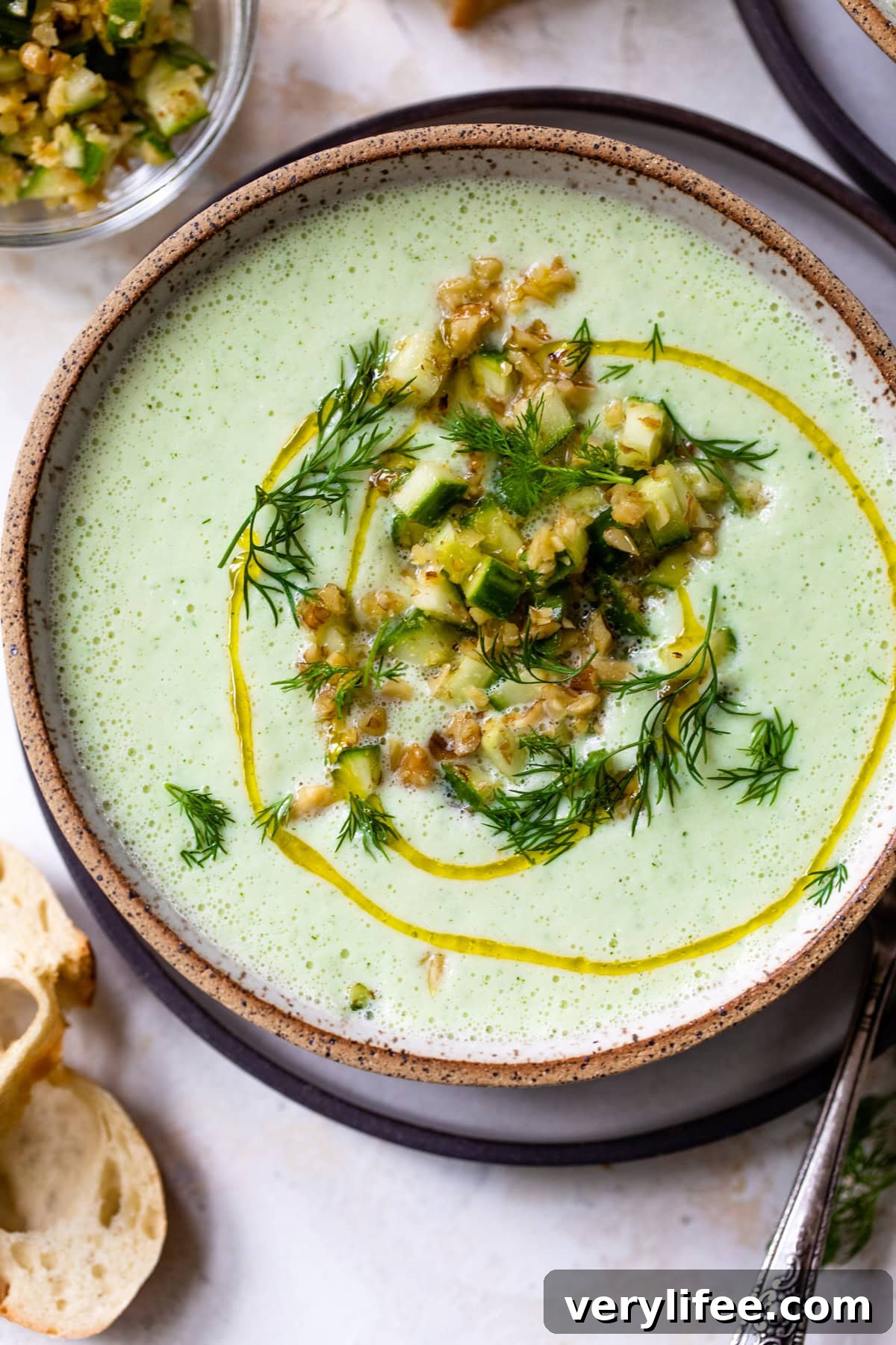 Chilled Cucumber Soup with Dill and Greek Yogurt 3 Cucumber Soup