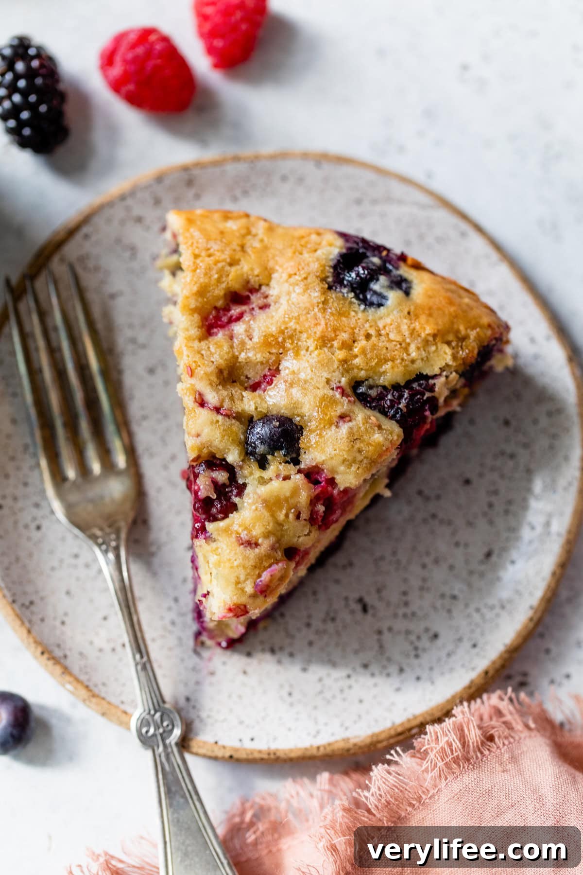 slice of berry cake