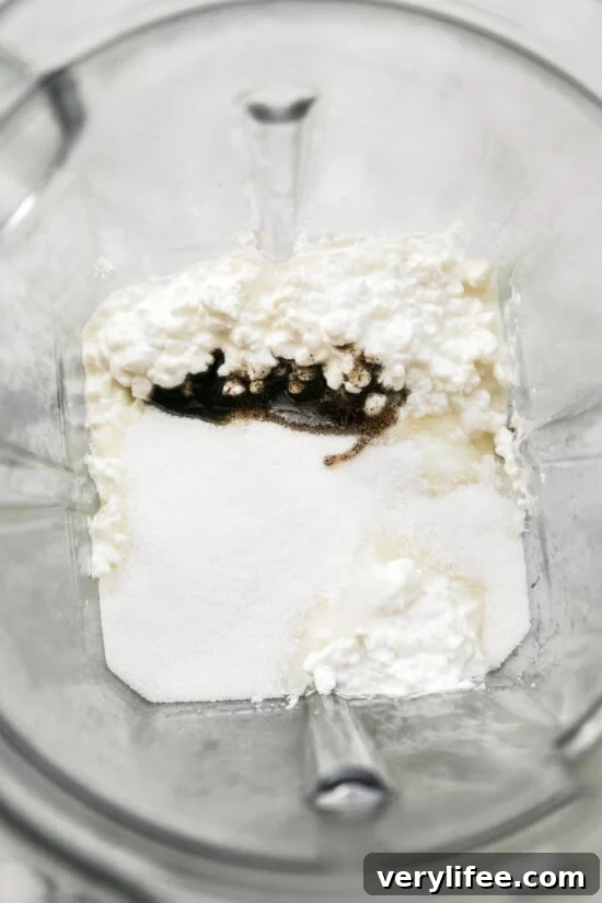 Whipped Cottage Cheese Bowls Recipe with Fresh Toppings 6 cottage cheese in blender
