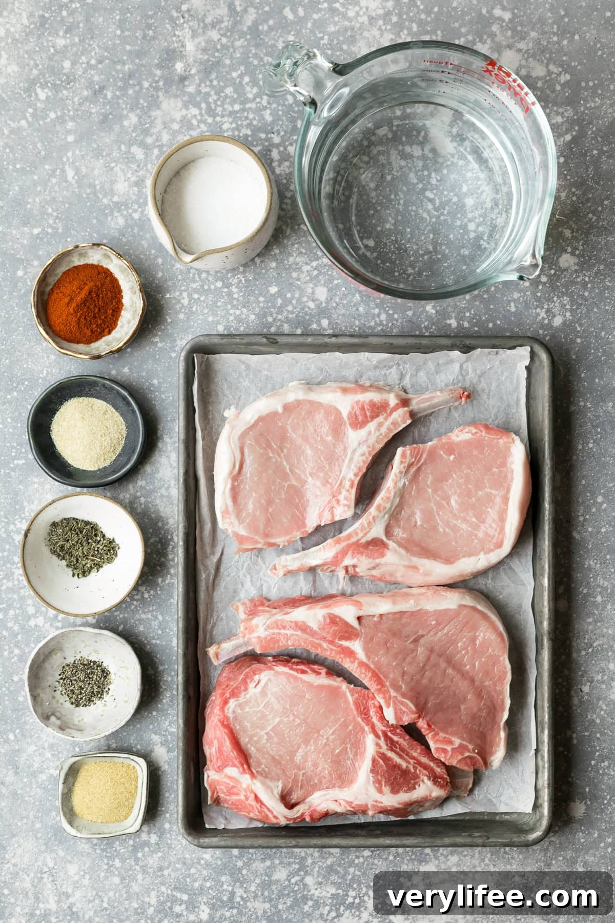 pork chops and spices