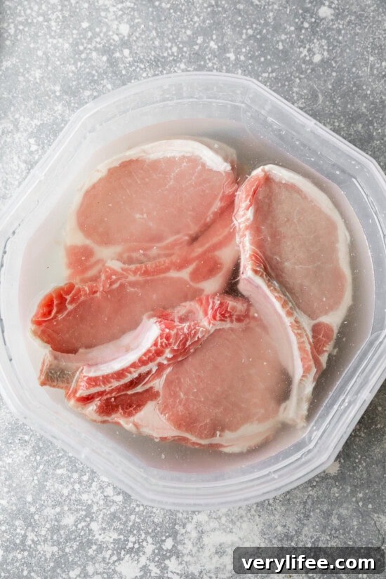 Brining the pork chops
