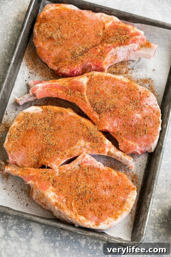 Pork chops with dry rub