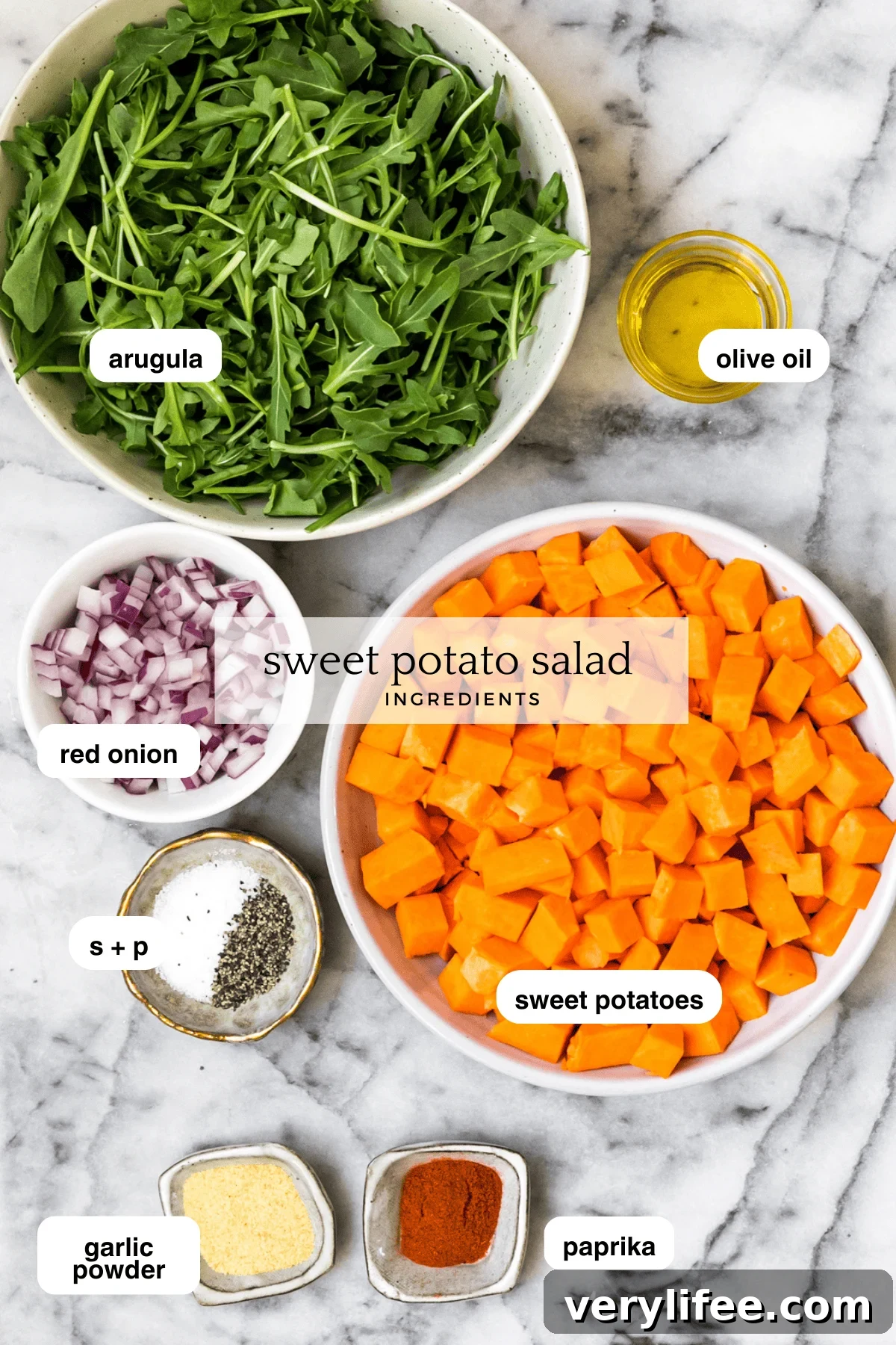 Roasted Sweet Potato Salad ingredients