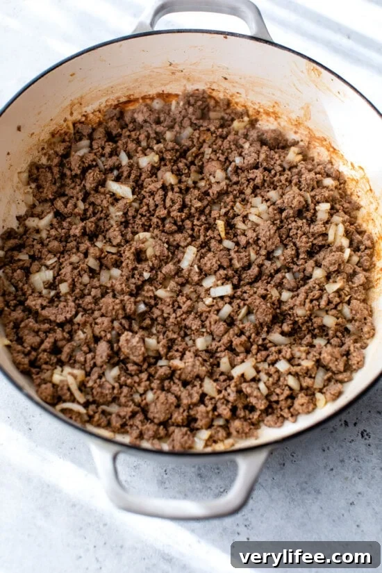 Homemade Hamburger Helper Recipe from Scratch 7 Brown the ground beef.
