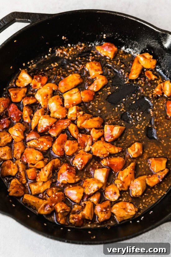 Add the sauce to the chicken