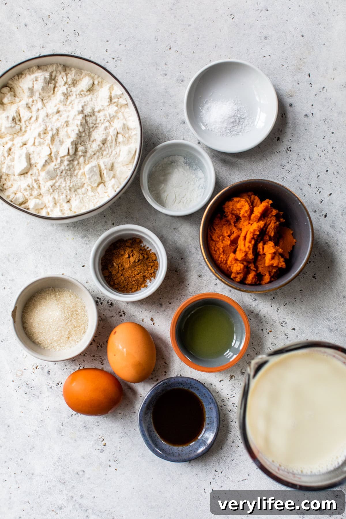 Fluffy Pumpkin Pancake Muffins Recipe for Fall Breakfast 5 Pumpkin Pancake Muffin ingredients