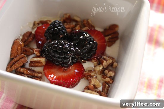 Greek Yogurt with Berries, Nuts and Honey