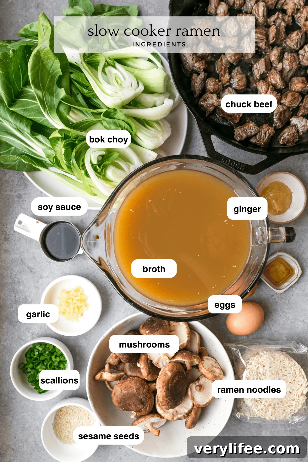 Slow Cooker Ramen Recipe: Rich Savory Broth and Tender Noodles 4 Slow Cooker Beef Ramen ingredients