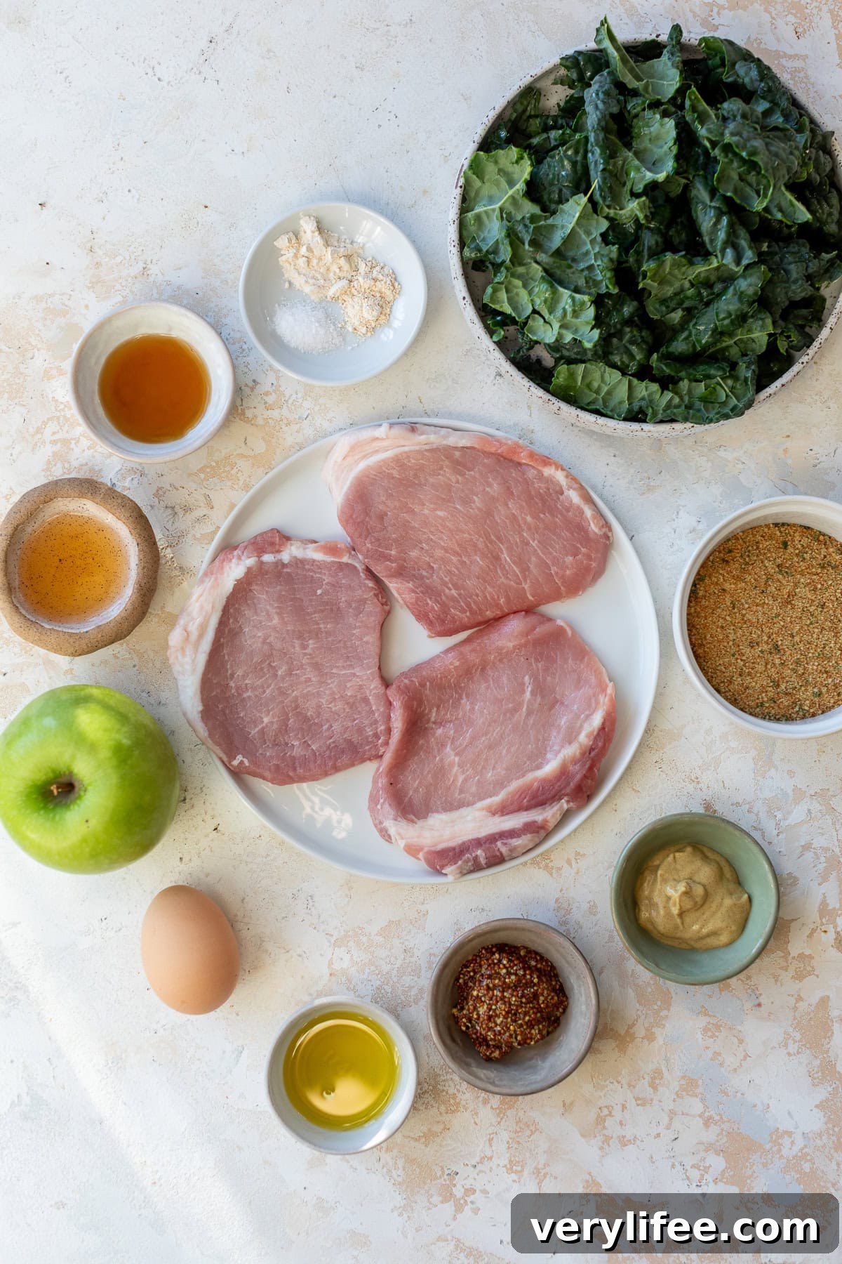 Crispy Pork Milanese with Kale and Apple Salad 5 Ingredients for Pork Milanese with Kale and Apple Salad