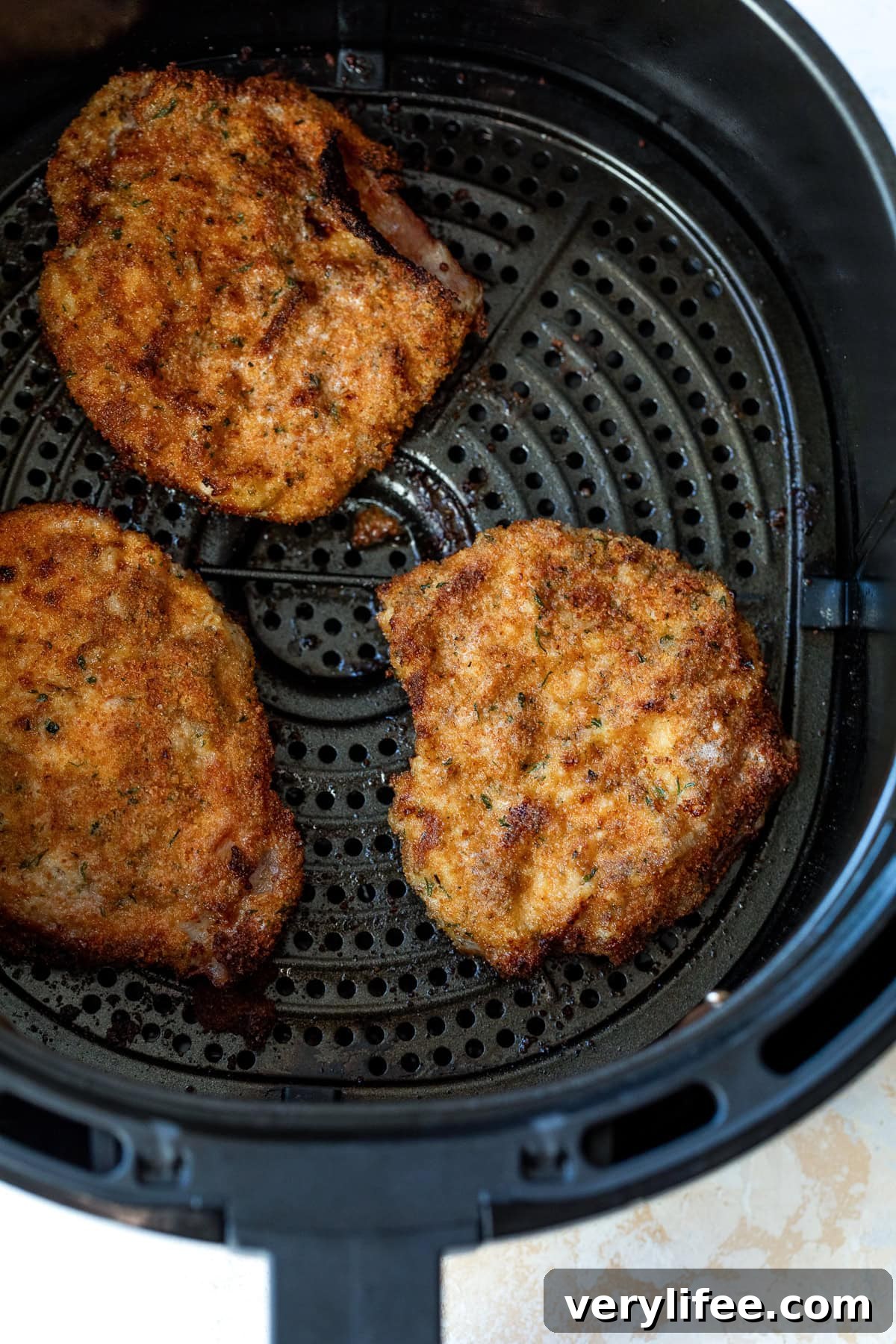 Crispy Pork Milanese with Kale and Apple Salad 9 Pork Milanese in the air fryer
